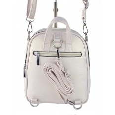 На фото 3 - Женская стёганая сумка-рюкзак из искусственной кожи, цвет жемчуга