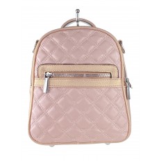 На фото 2 - Женская стёганая сумка-рюкзак из искусственной кожи, цвет розовый