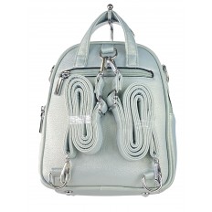 На фото 3 - Женская стёганая сумка-рюкзак из искусственной кожи, цвет светло-бирюзовый