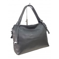 На фото 2 - Женская сумка из натуральной кожи, цвет  серый