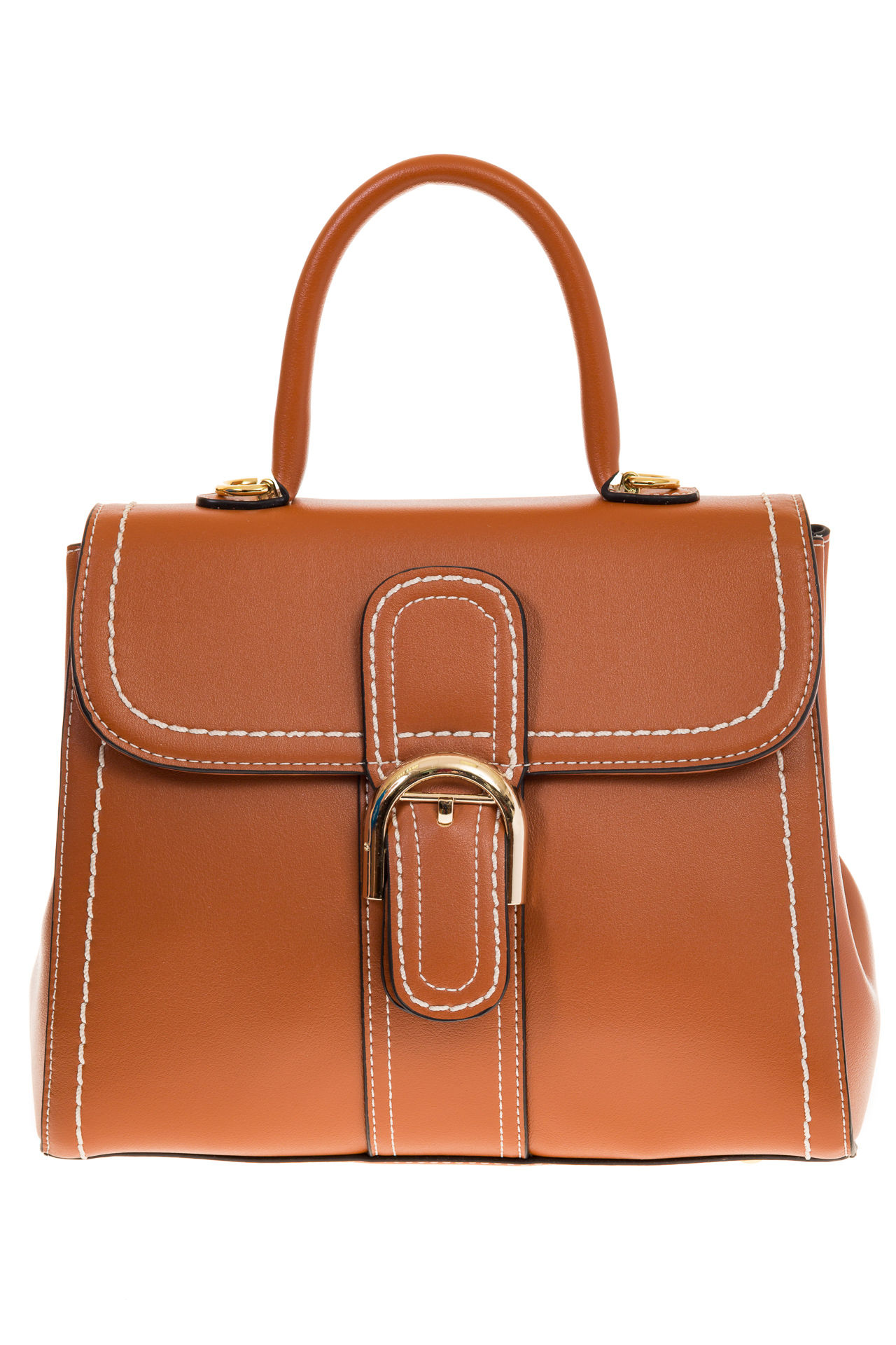 На фото 2 - Женская сумка-портфель коричневого цвета 606-6190AP