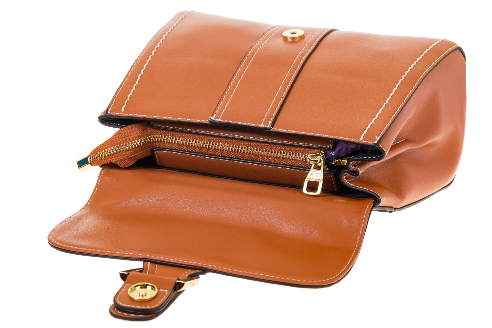 На фото 4 - Женская сумка-портфель коричневого цвета 606-6190AP