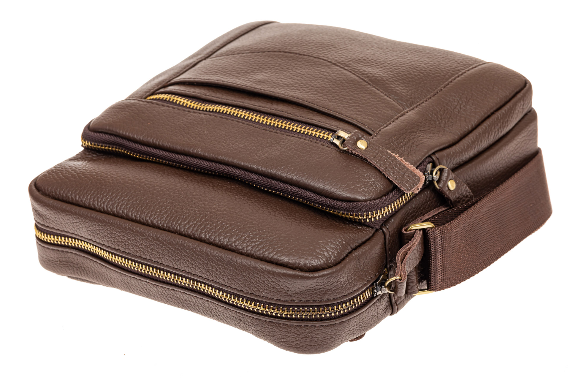 На фото 3 - Мужская сумка планшет из натуральной кожи, цвет коричневый