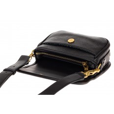 На фото 3 - Миниатюрная сумочка из искусственной кожи, цвет черный