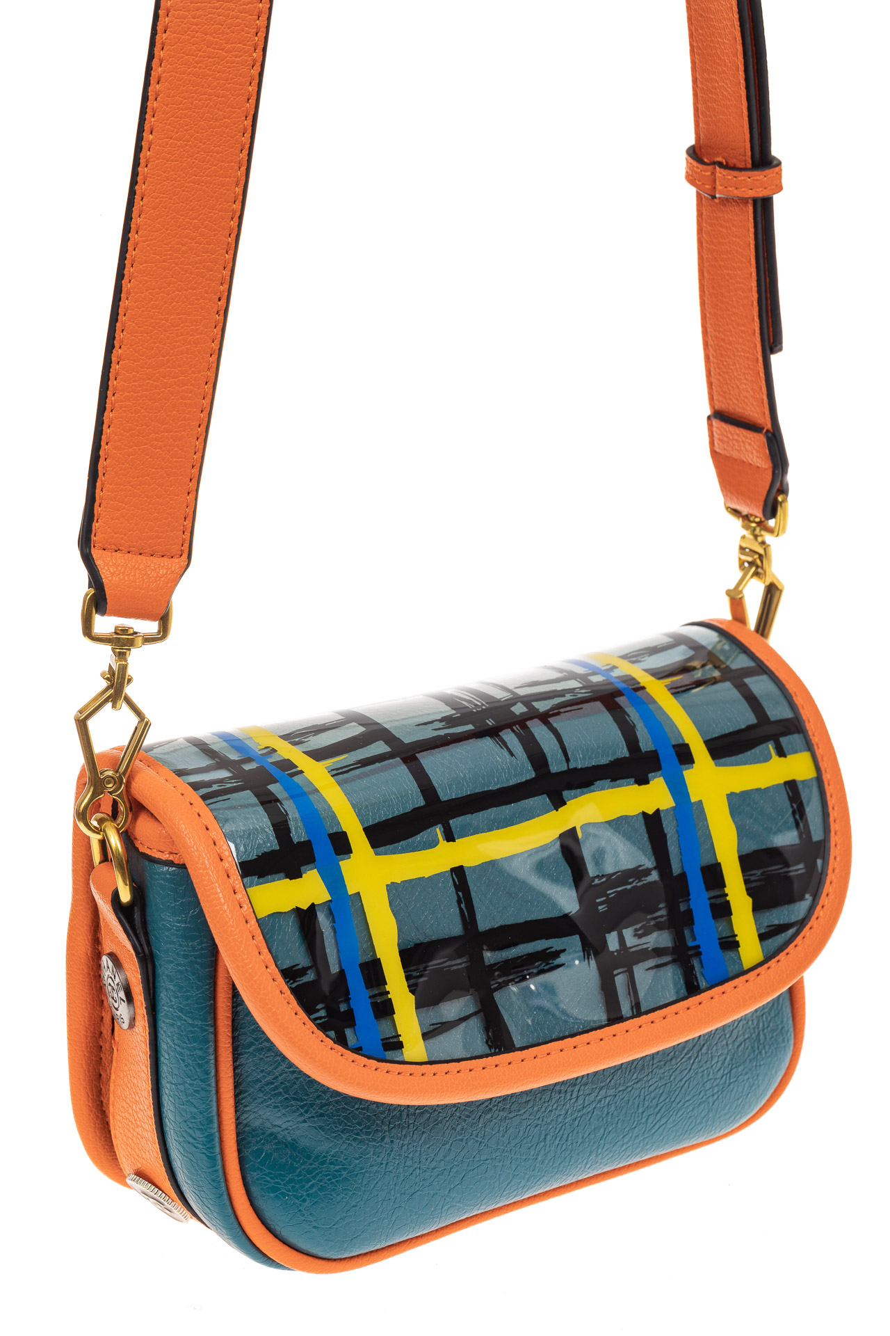 На фото 1 - Миниатюрная сумочка из искусственной кожи, цвет оранжевый