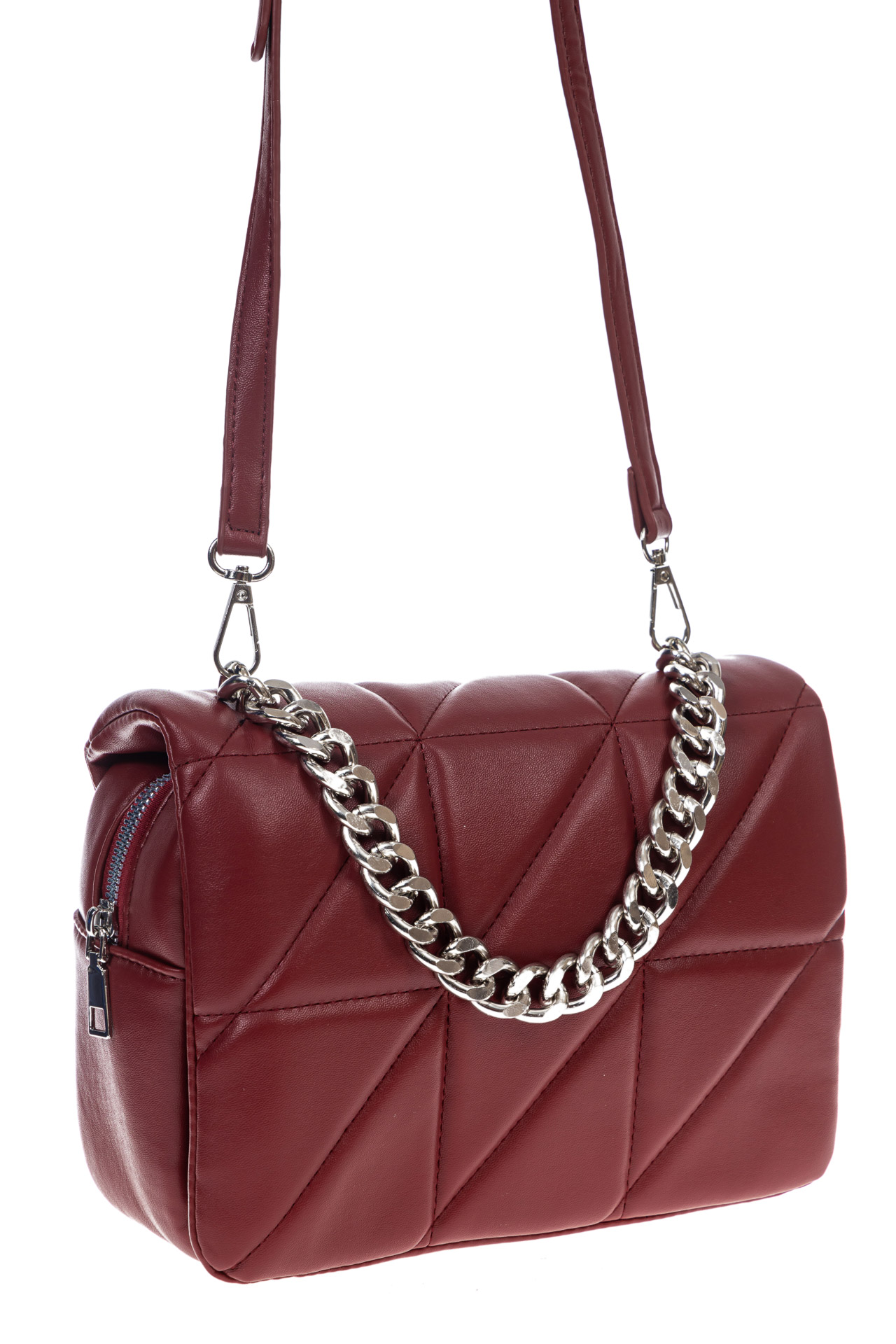 На фото 3 - Женская сумка кросс-боди из искусственной кожи, цвет красный