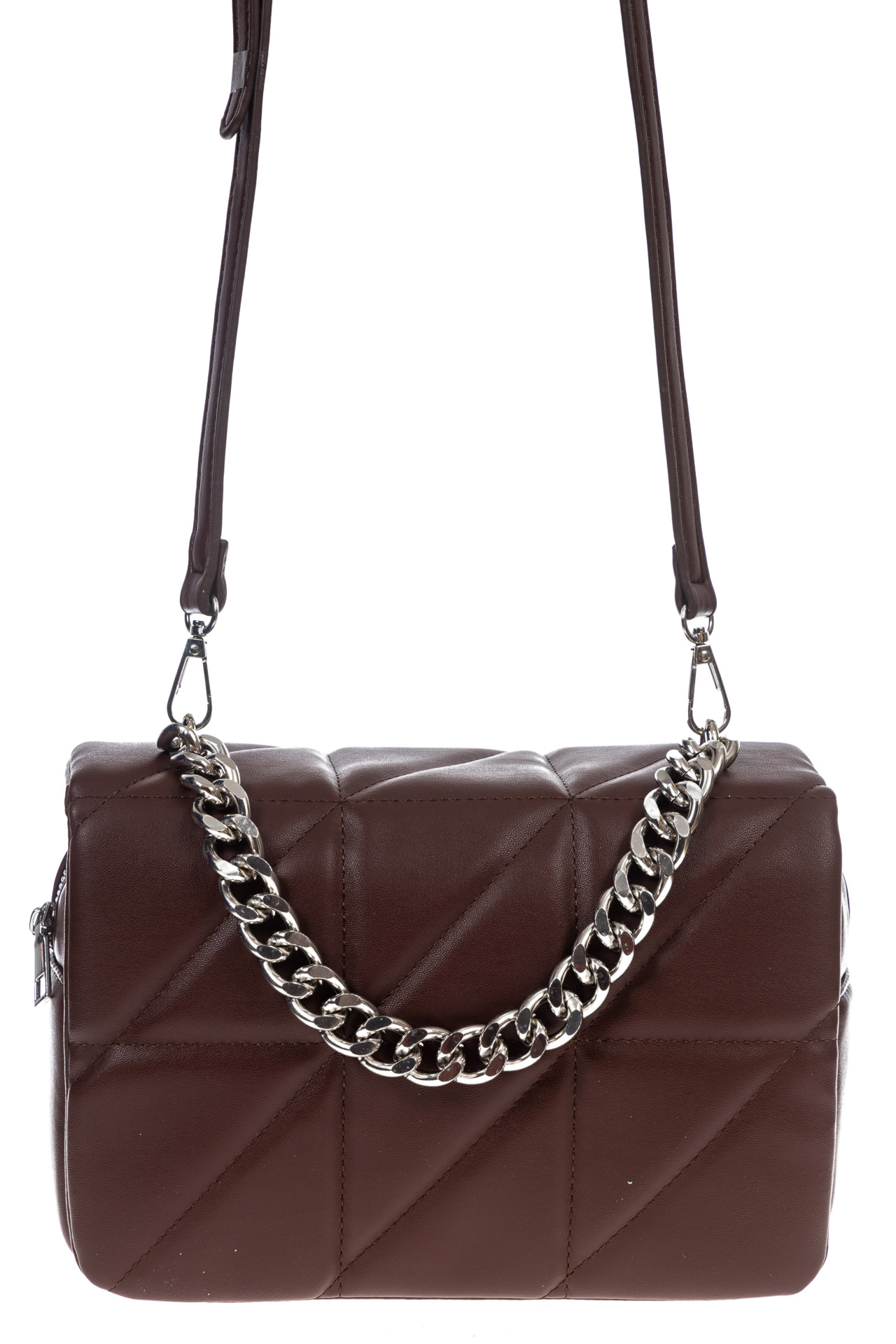 На фото 2 - Женская сумка кросс-боди из искусственной кожи, цвет шоколад