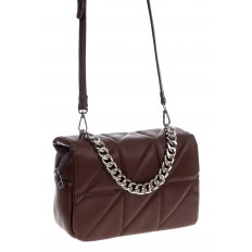 На фото 3 - Женская сумка кросс-боди из искусственной кожи, цвет шоколад