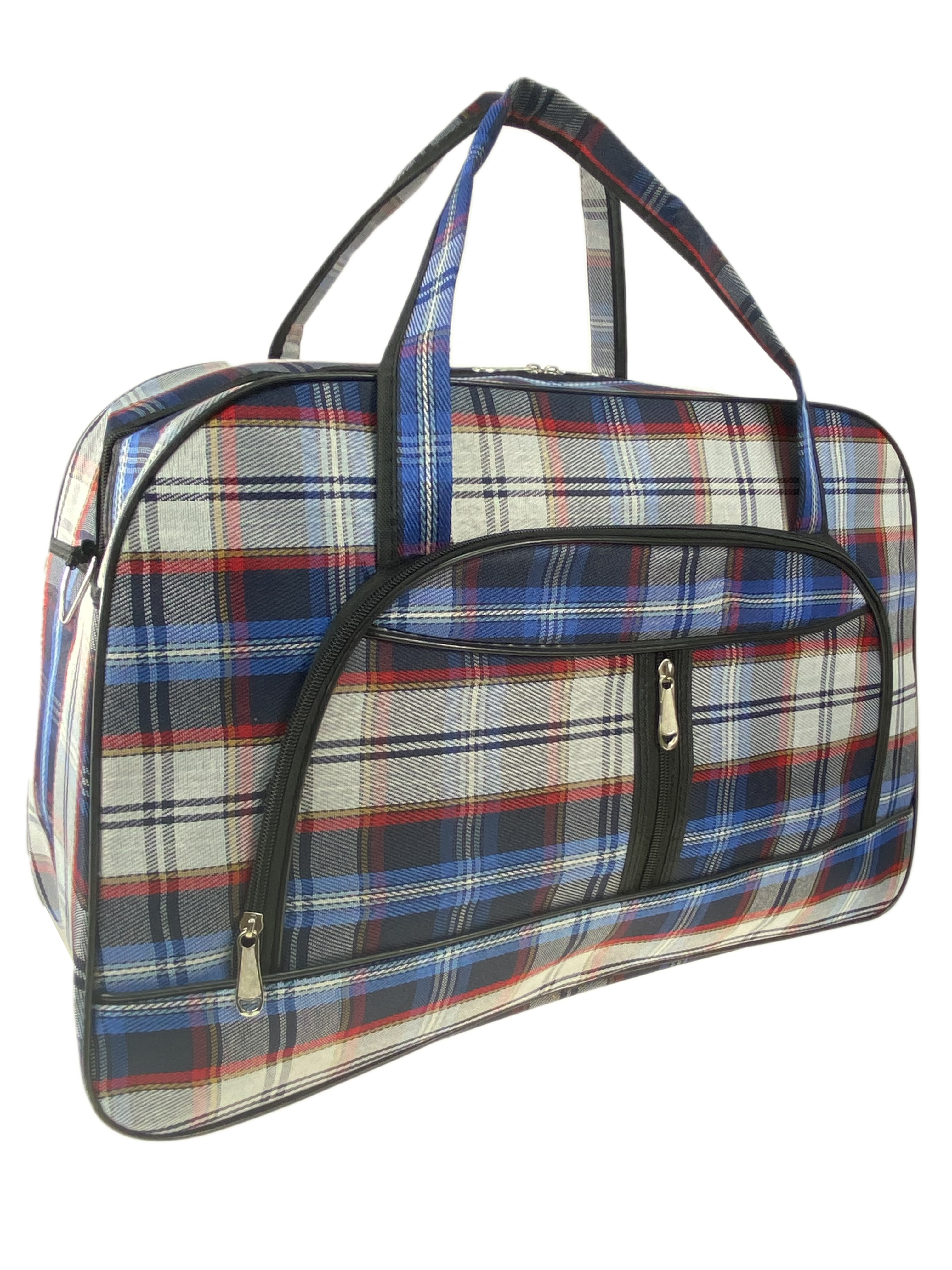 На фото 1 - Дорожно-спортивная сумка из текстиля в клетку, мультицвет 