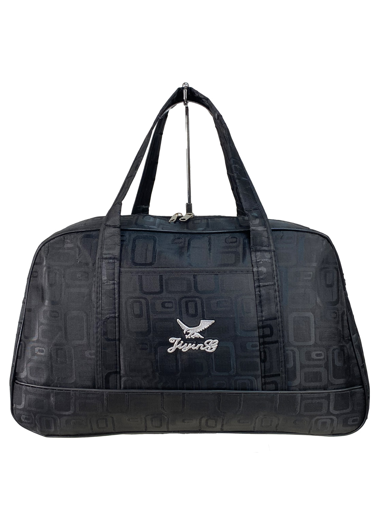 На фото 1 - Дорожная сумка из текстиля, цвет черный