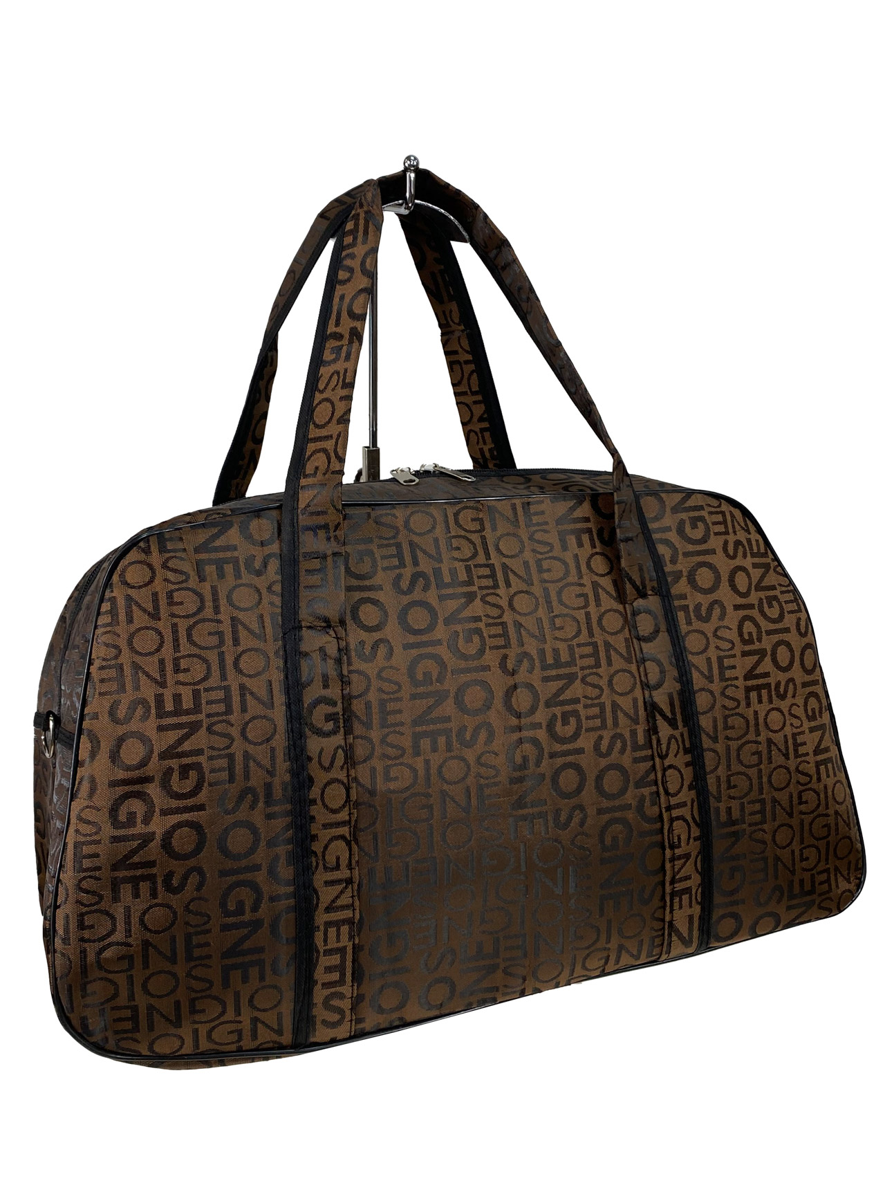 На фото 2 - Дорожная сумка из текстиля, цвет коричневый