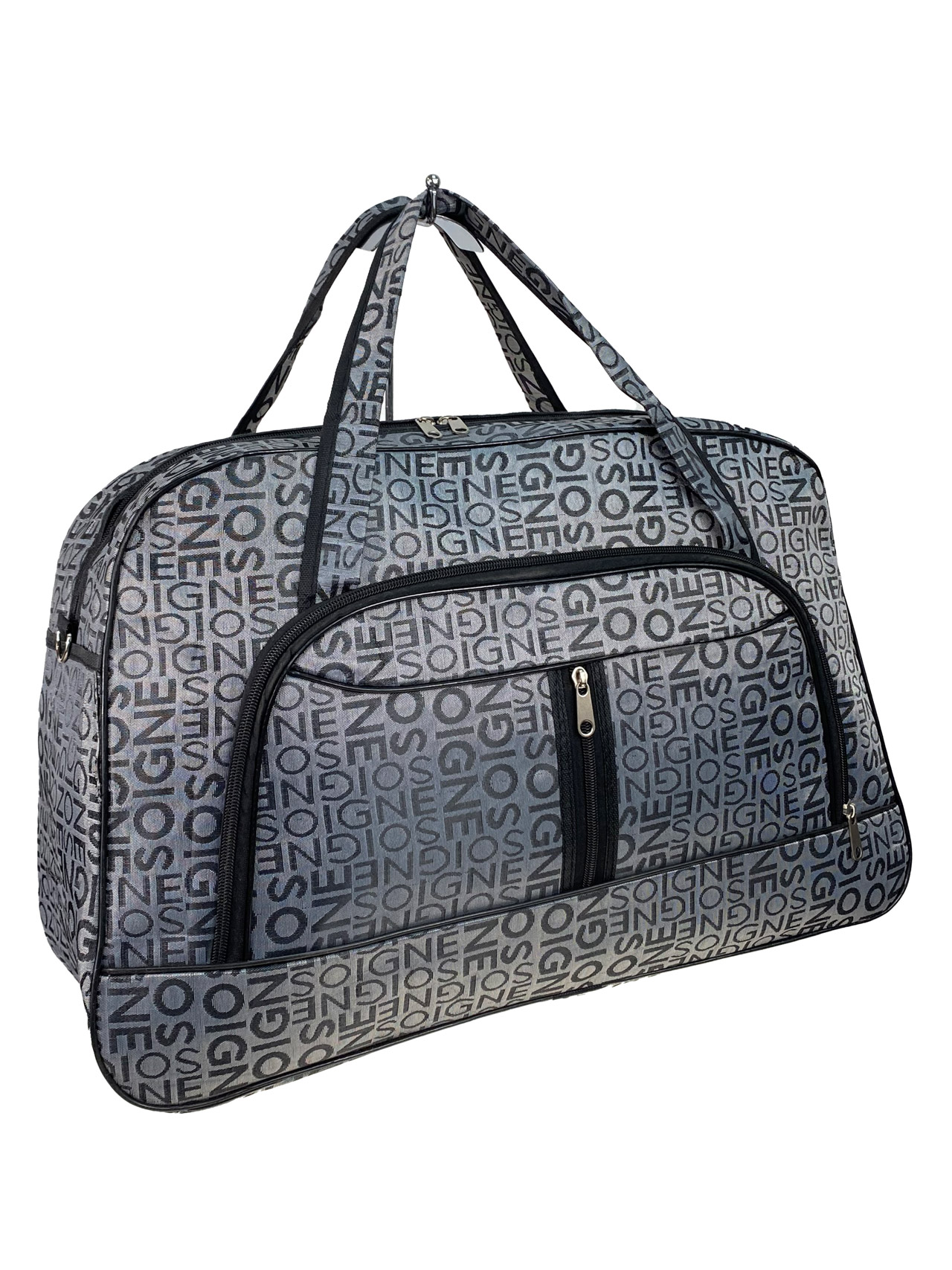 На фото 1 - Дорожная сумка из текстиля, цвет серый