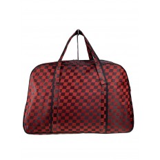 На фото 2 - Дорожная сумка из текстиля, цвет красный
