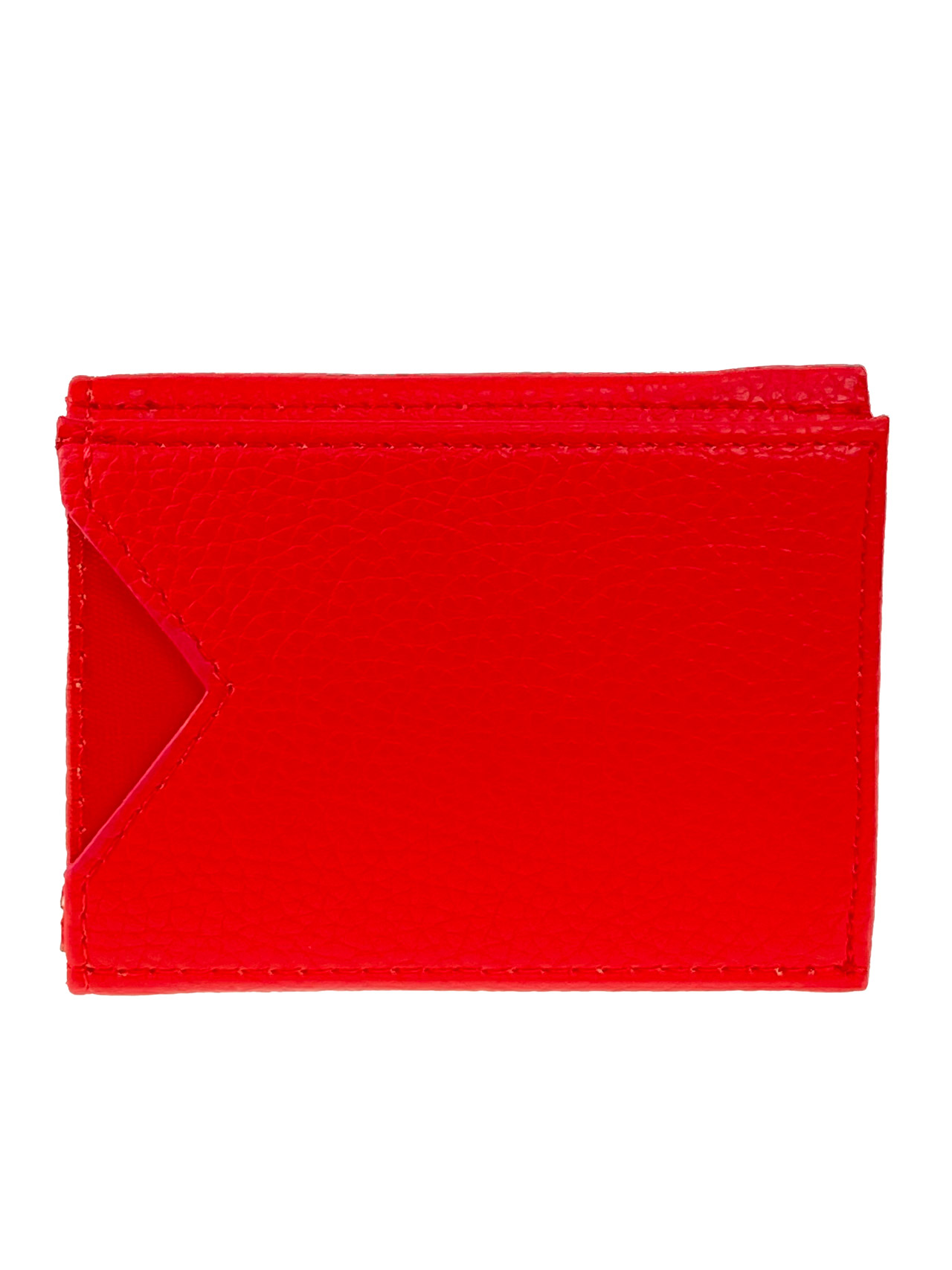 На фото 1 - Женское портмоне-картхолдер из искусственной кожи, цвет красный