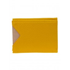 На фото 1 - Женское портмоне-картхолдер из искусственной кожи, цвет желтый