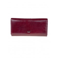 На фото 1 - Женский полноразмерный кошелёк-портмоне из натуральной кожи, цвет бордовый
