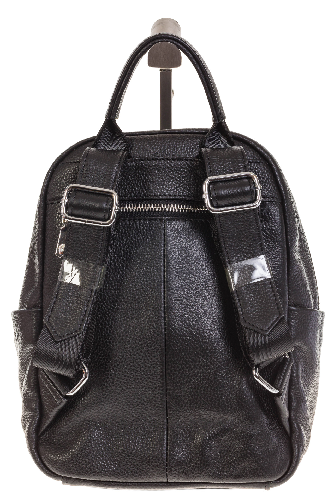 На фото 3 - Строгий женский рюкзак из кожи, цвет черный 6102