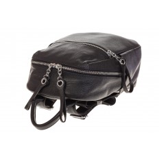 На фото 4 - Строгий женский рюкзак из кожи, цвет черный 6102