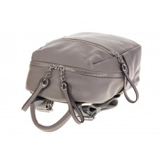 На фото 4 - Строгий женский рюкзак из кожи, цвет серый 6102