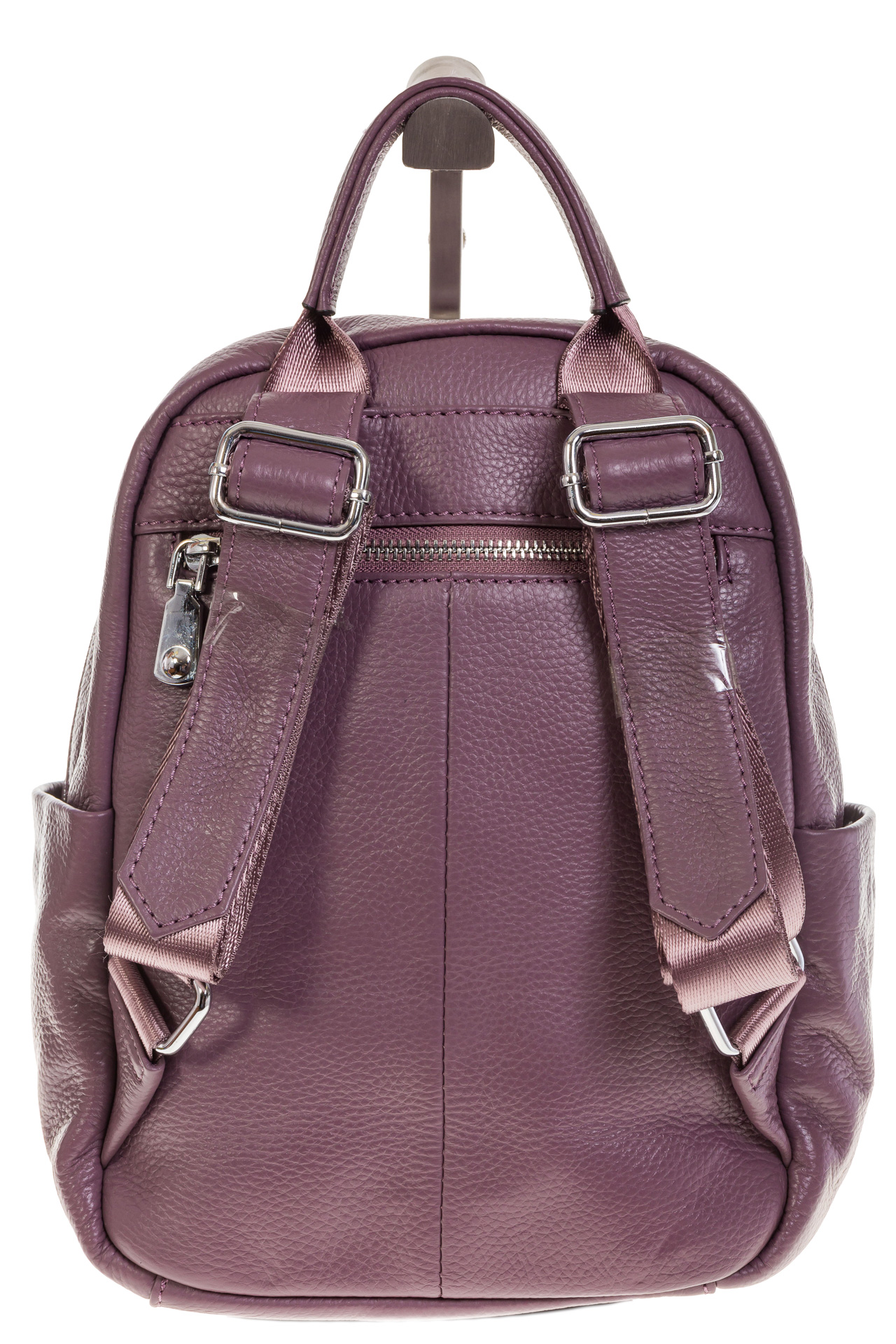 На фото 3 - Строгий женский рюкзак из кожи, цвет пудра 6102
