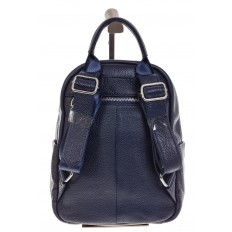 На фото 3 - Строгий женский рюкзак из кожи, цвет синий 6102