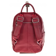 На фото 3 - Строгий женский рюкзак из кожи, цвет красный 6102