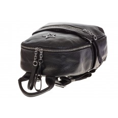 На фото 4 - Черный городской рюкзак из натуральной кожи 6105