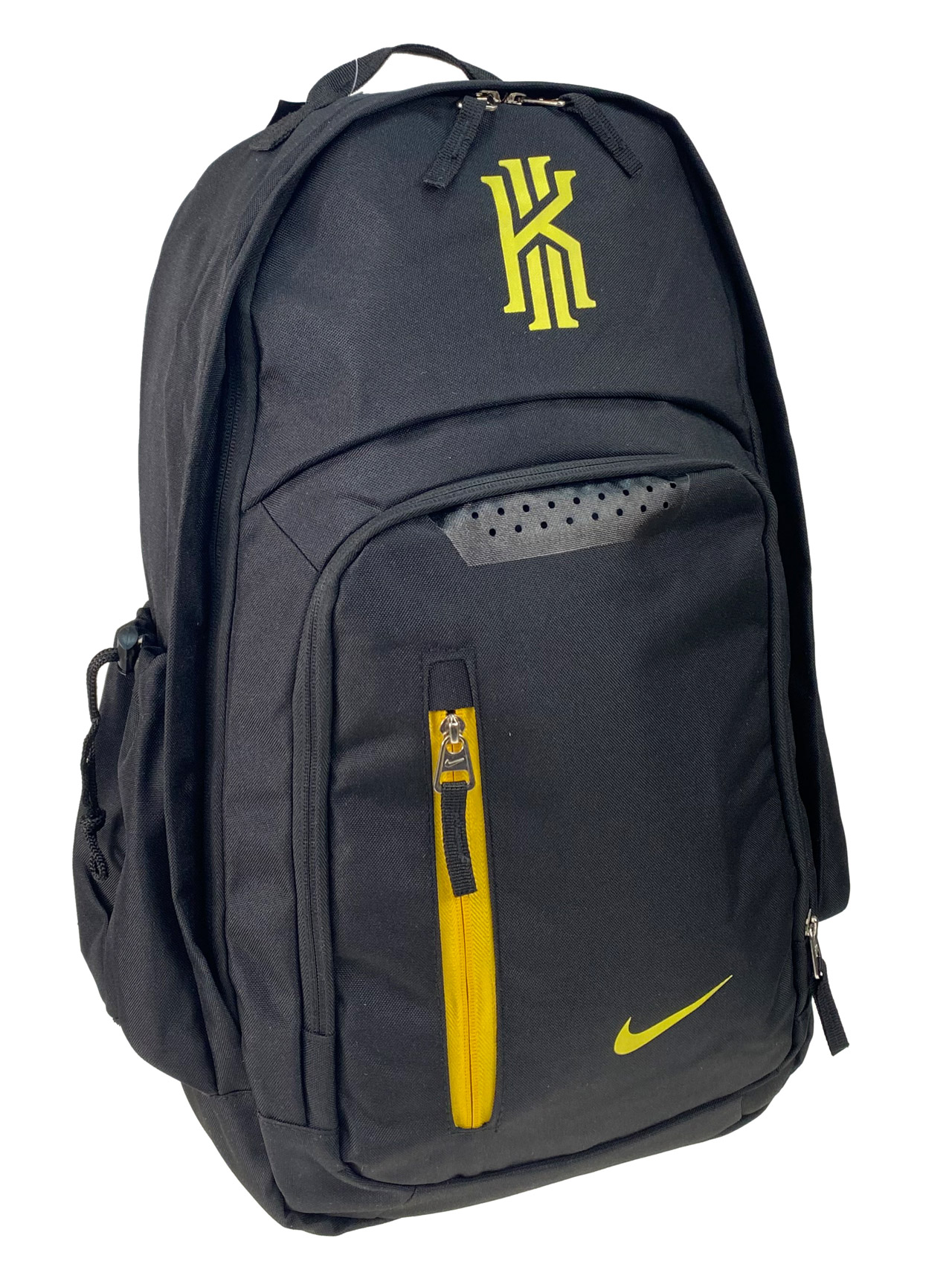 На фото 1 - Универсальный рюкзак из водоотталкивающей ткани, цвет черный с желтым 