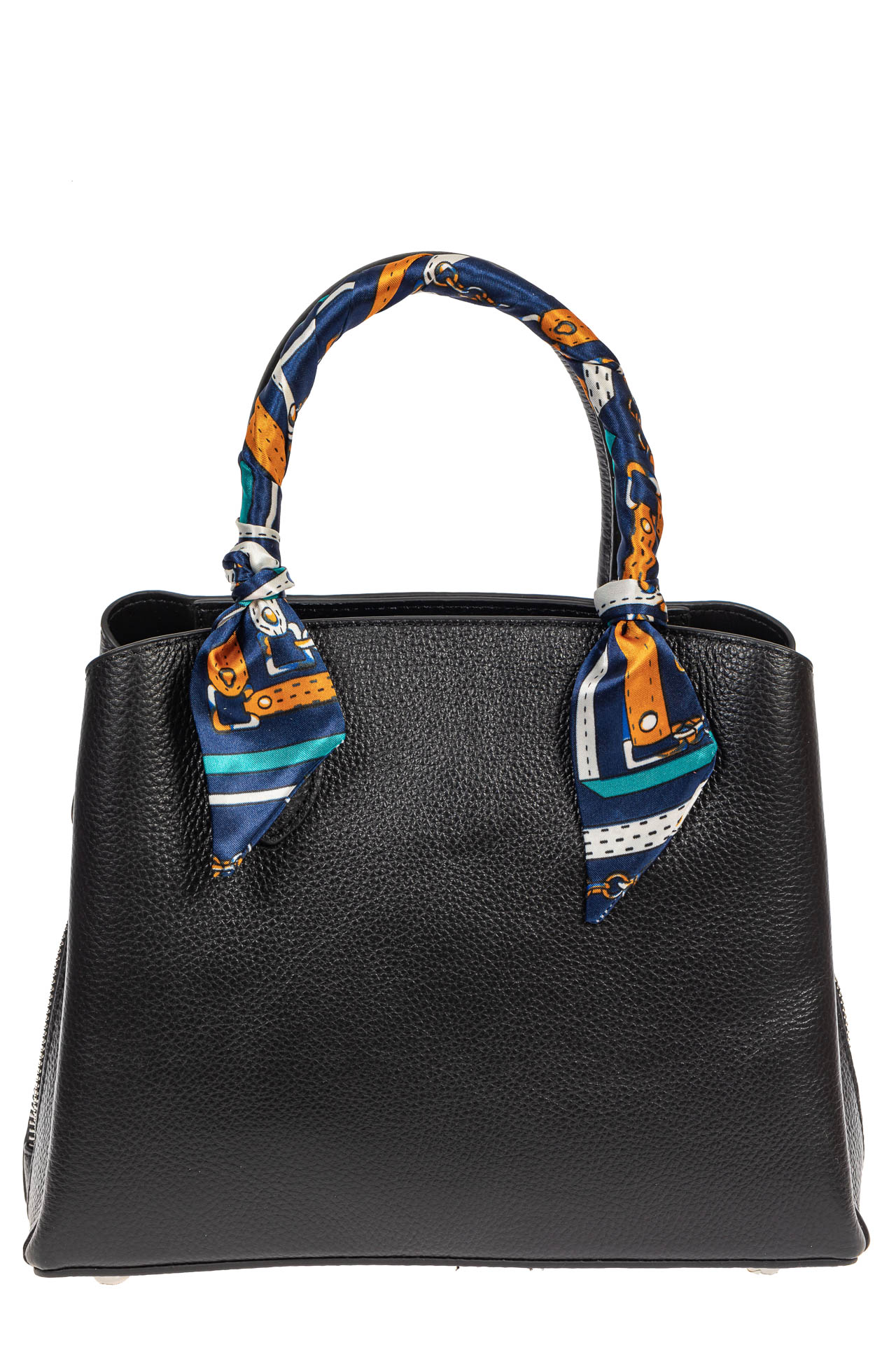 На фото 2 - Женская сумка из натуральной кожи с ярким твилли, цвет чёрный