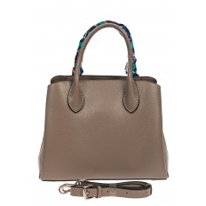 На фото 3 - Женская сумка из натуральной кожи с ярким твилли, цвет серый