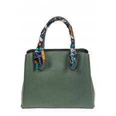 На фото 2 - Женская сумка из натуральной кожи с ярким твилли, цвет бирюзовый