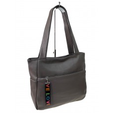 На фото 1 -  Женская сумка из искусственной кожи, цвет серо-коричневый