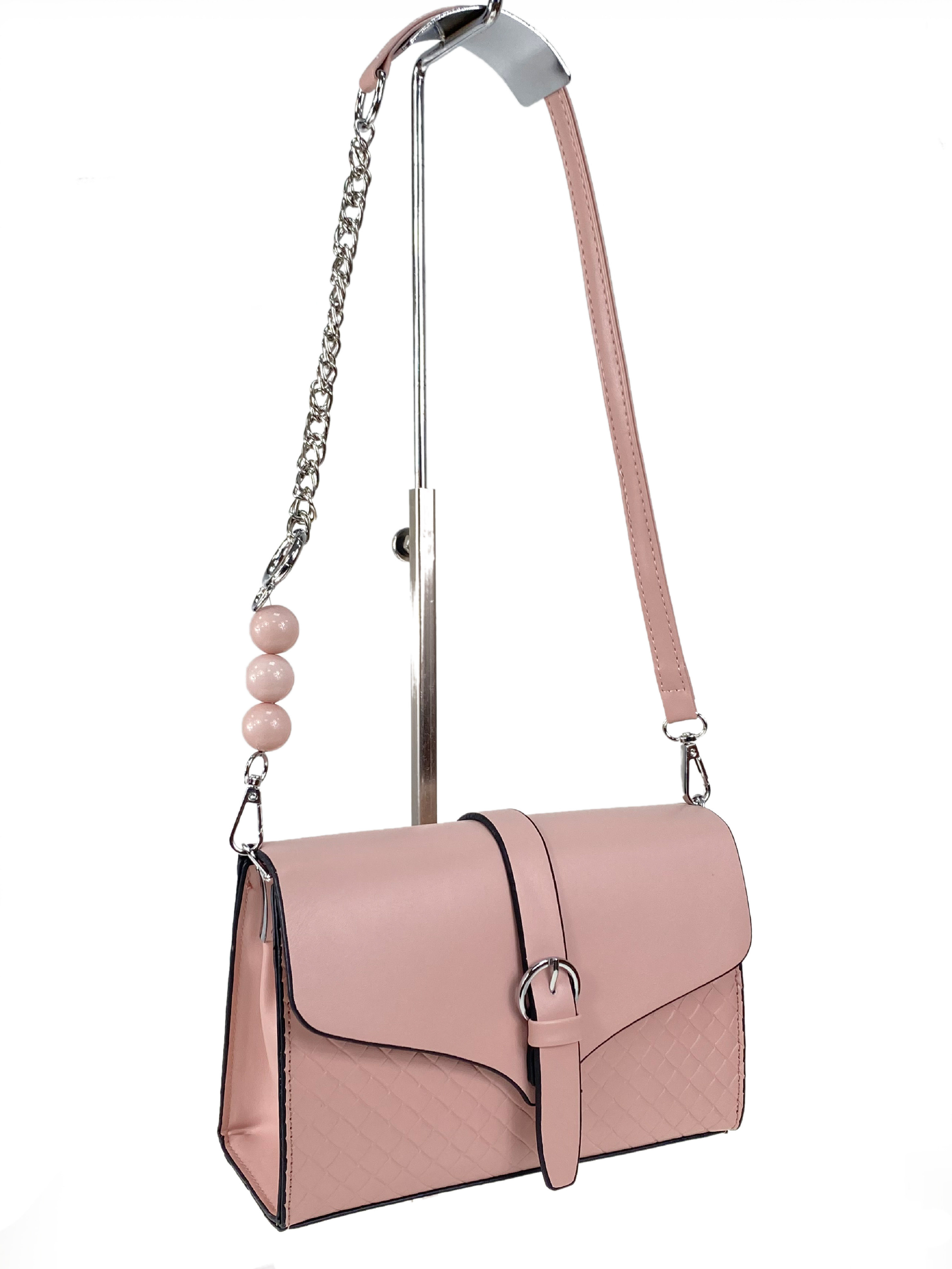 На фото 3 - Женская сумка кросс-боди из искусственной кожи, цвет розовый