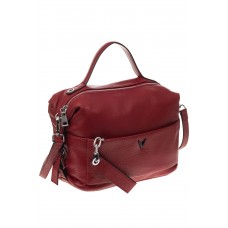 На фото 1 - Женская сумка из мягкой натуральной кожи, цвет красный