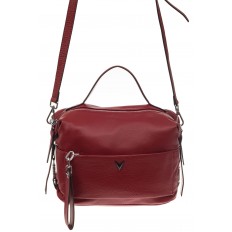 На фото 2 - Женская сумка из мягкой натуральной кожи, цвет красный
