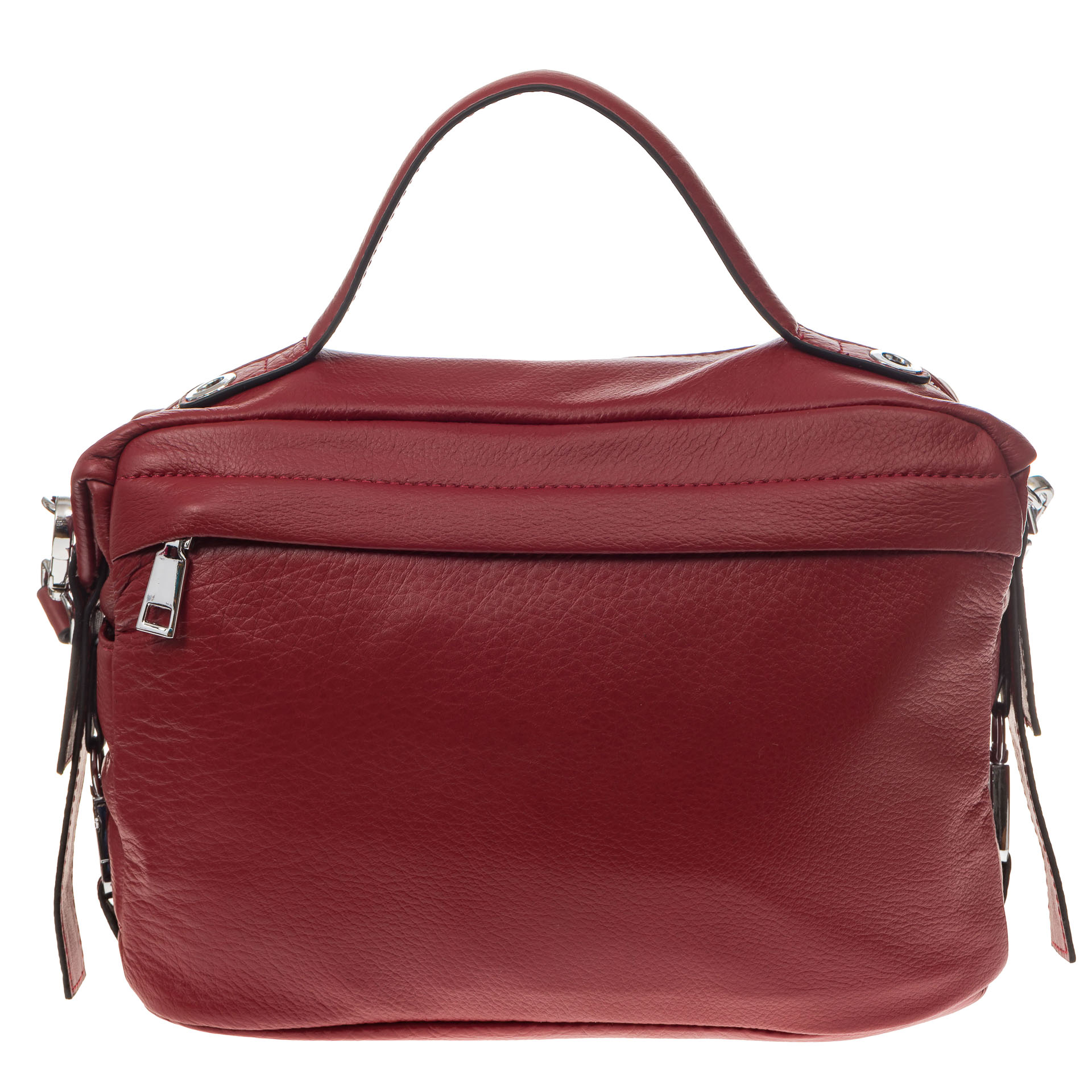 На фото 3 - Женская сумка из мягкой натуральной кожи, цвет красный