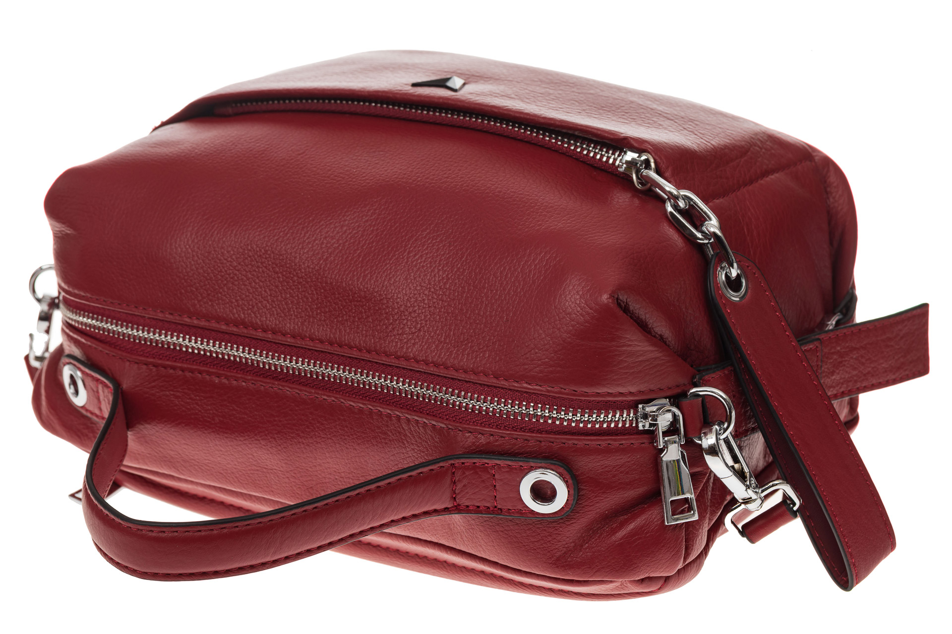 На фото 4 - Женская сумка из мягкой натуральной кожи, цвет красный