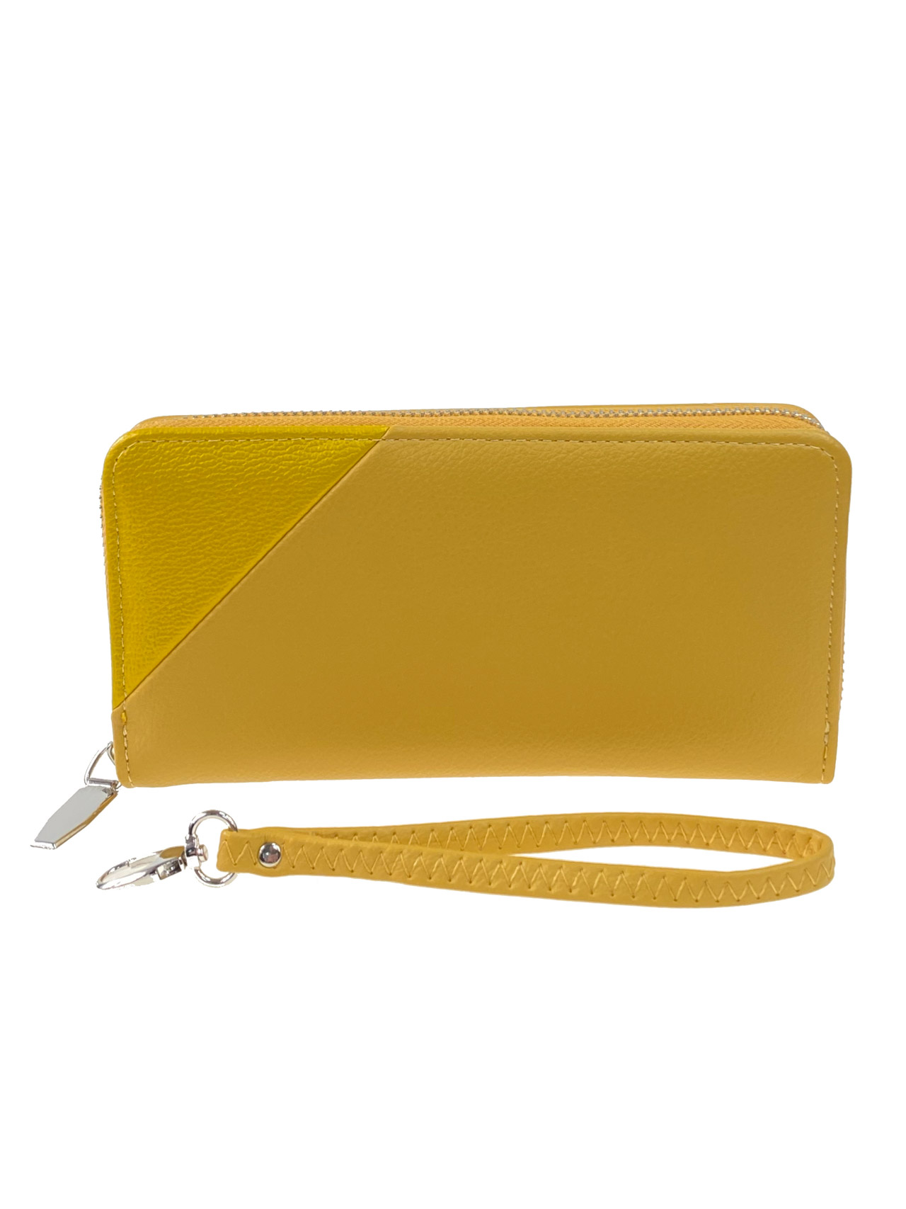 На фото 1 - Женское портмоне из искусственной кожи, цвет желтый
