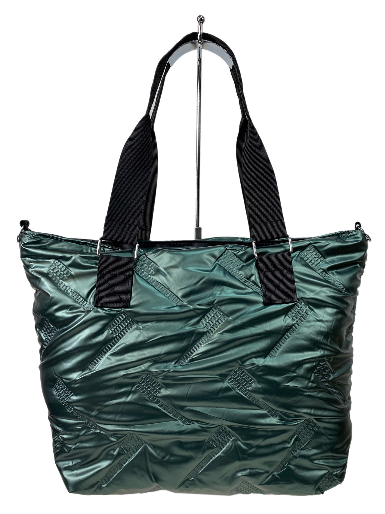 На фото 2 - Женская сумка из водонепромокаемой ткани  , цвет зеленый