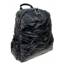 На фото 1 - Дутый женский рюкзак из полиэстера, цвет черный