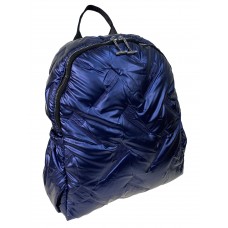 На фото 1 - Дутый женский рюкзак из полиэстера, цвет синий