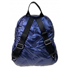 На фото 2 - Дутый женский рюкзак из полиэстера, цвет синий