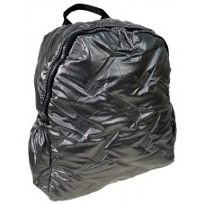 На фото 1 - Дутый женский рюкзак из полиэстера, цвет серебро