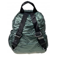 На фото 2 - Дутый женский рюкзак из полиэстера, цвет зеленый