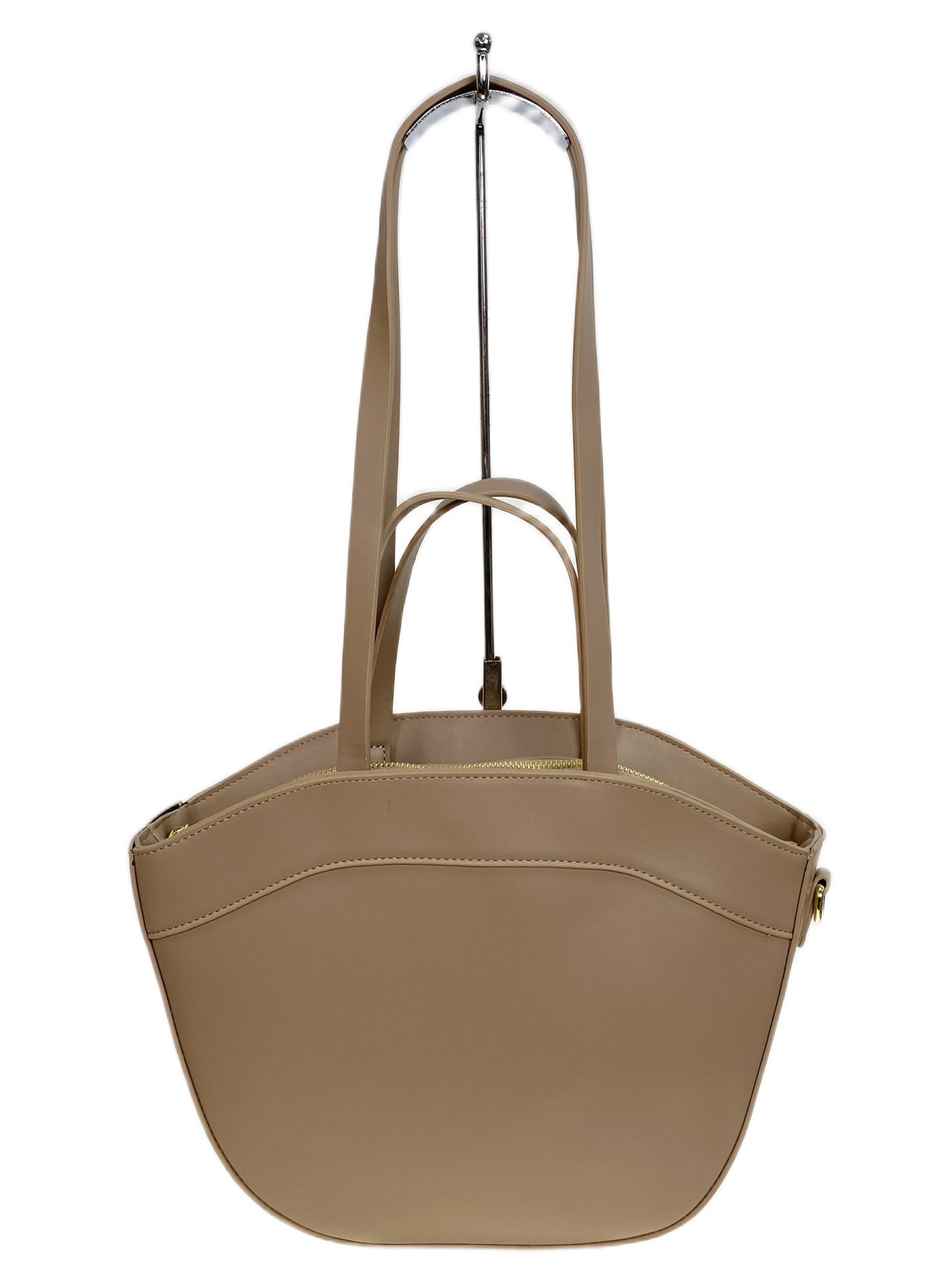 На фото 2 - Женская сумка из искусственной кожи, цвет бежевый