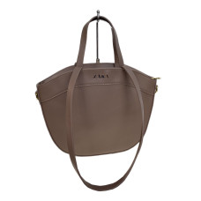 На фото 1 - Женская сумка из искусственной кожи, цвет пыльная роза