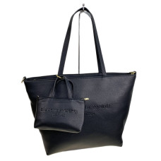 На фото 1 - Женская сумка из искусственной кожи, цвет черный