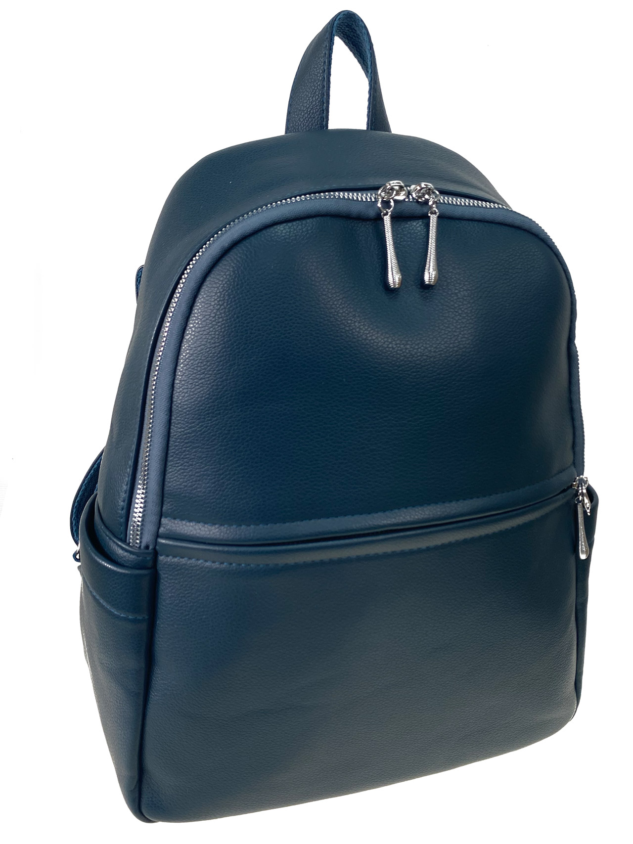 На фото 1 - Женский рюкзак из искусственной кожи, цвет синий