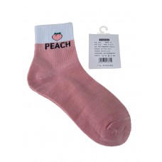 На фото 1 - Женские носки с высокой резинкой, надписью и принтом, цвет розовый