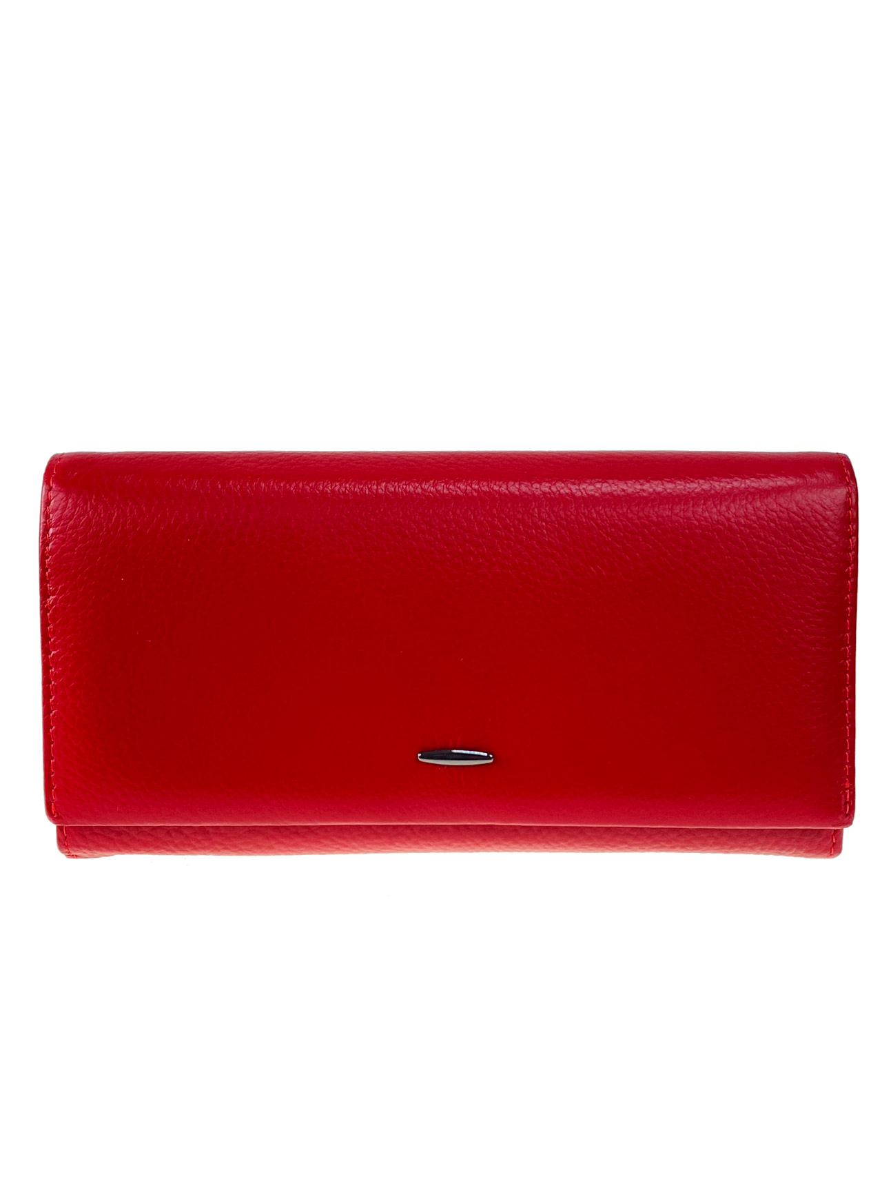 На фото 1 - Женский кошелёк-портмоне из мягкой натуральной кожи, цвет красный